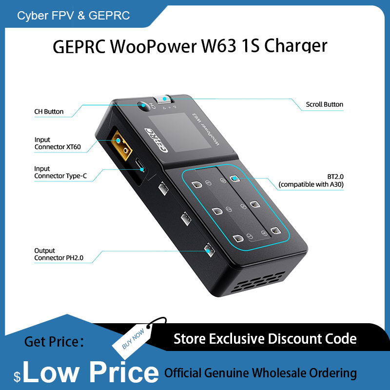 Drone Racing Charger - Ładowarka GEPRC WooPower W63 1S do