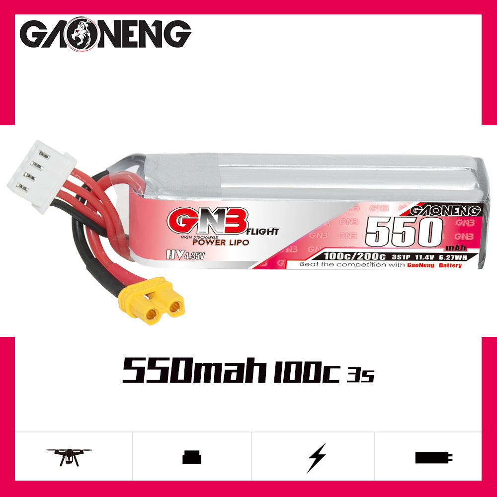 GNB HV 11.4V 550mAh 100C/200C  – Drone Racing Battery recenzja i cena